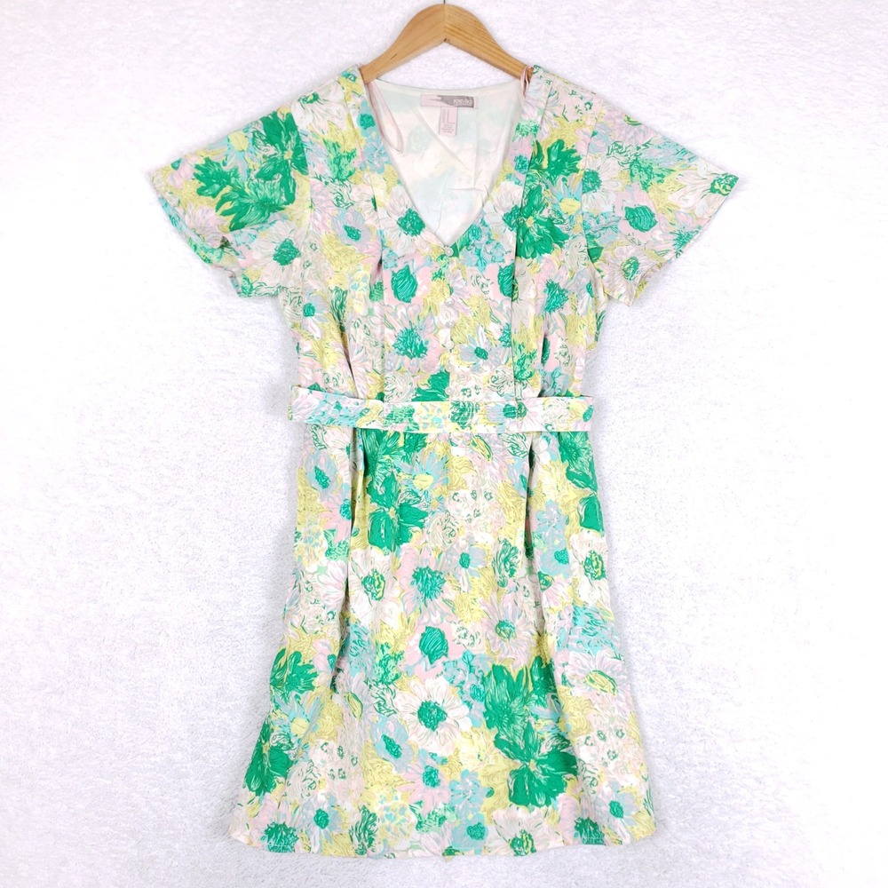 Forever 21 Floral Dress Womens Medium Cottagecore Flutter Sleeve V Neck Mini